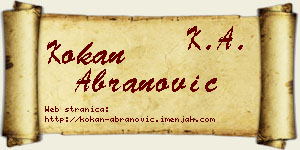 Kokan Abranović vizit kartica